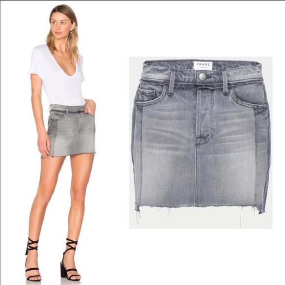 Frame Denim Denim - FRAME Denim Nouveau Le Mini Skirt Mix in Gris Mix